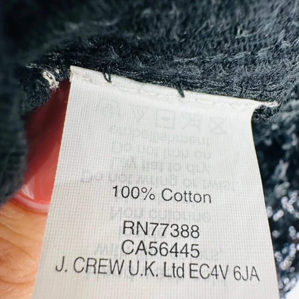 J. Crew Black Ivory Polka Dot Womens Scoop Neck Sequin Top Festive Party Size S - Picture 8 of 9